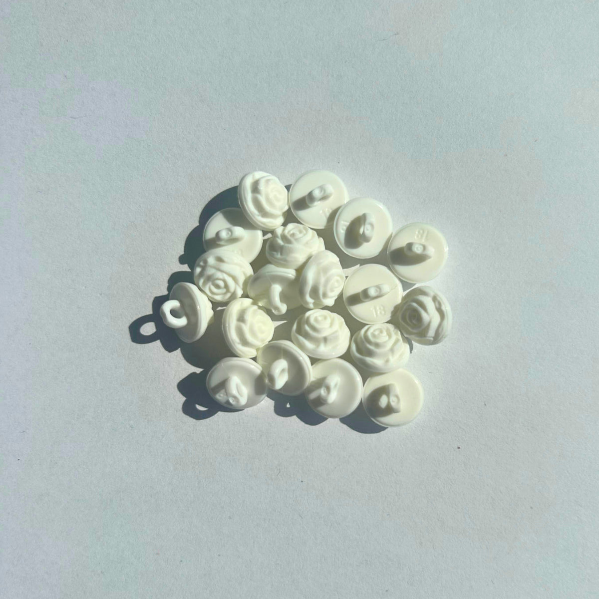 Knoop Roos - Wit - 1cm