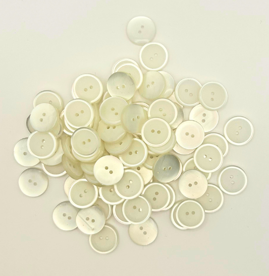 Knoop Plastic - Off White M - 1,5cm