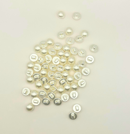 Knoop Parel - Wit - 1 cm