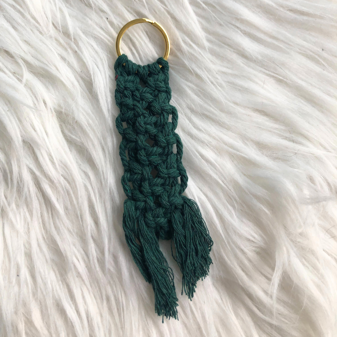 Sleutelhanger macrame Groen XL