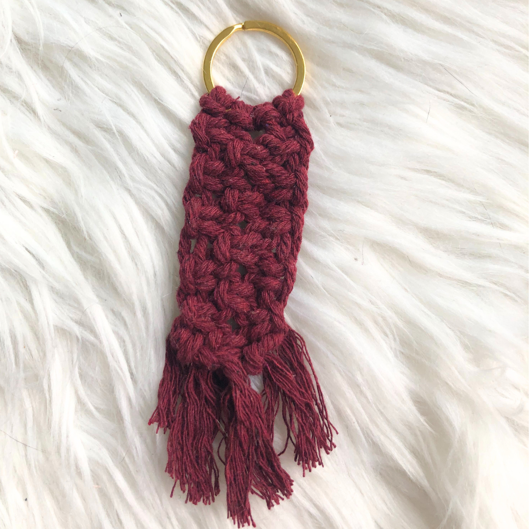 Sleutelhanger macrame Rood XL