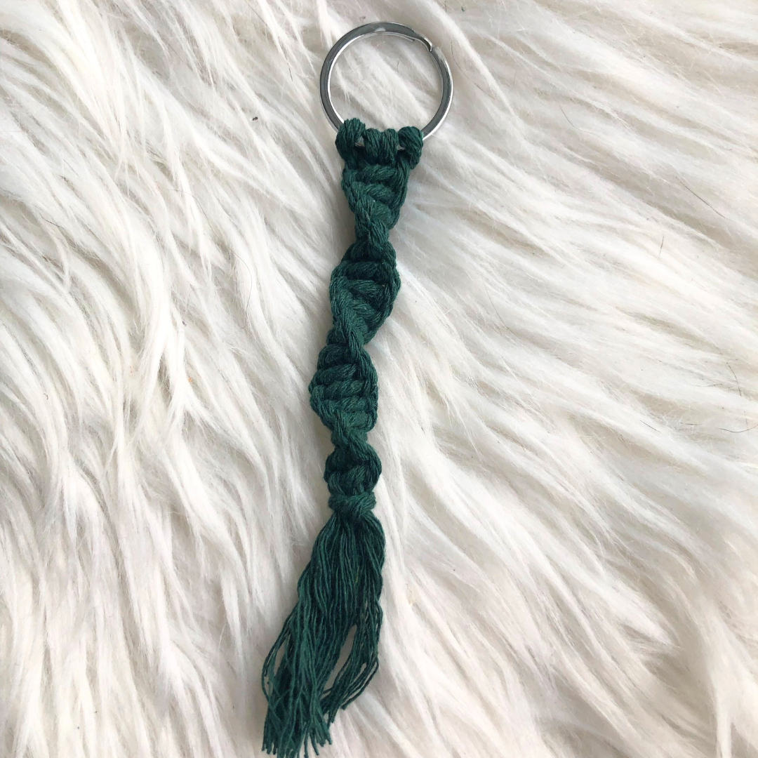 Sleutelhanger macrame Groen