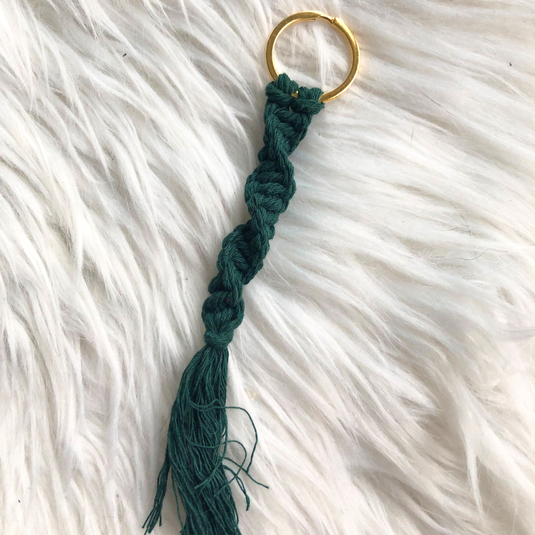 Sleutelhanger macrame Groen