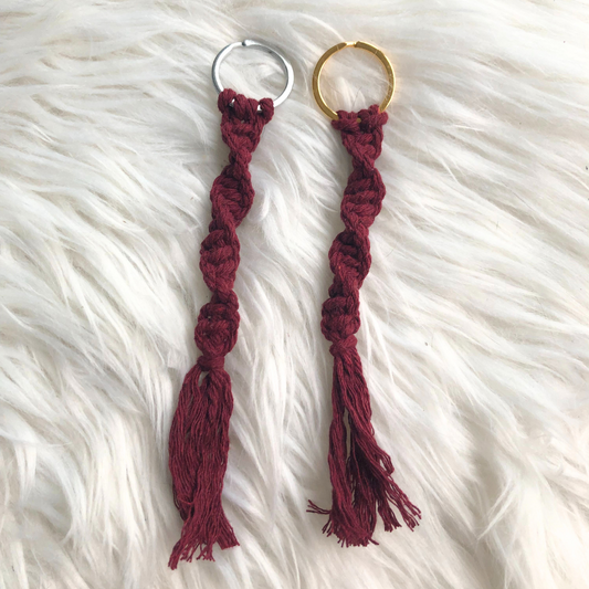 Sleutelhanger macrame Rood