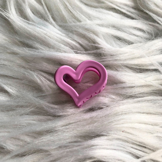 Haarklem Heart Mini - Hot pink