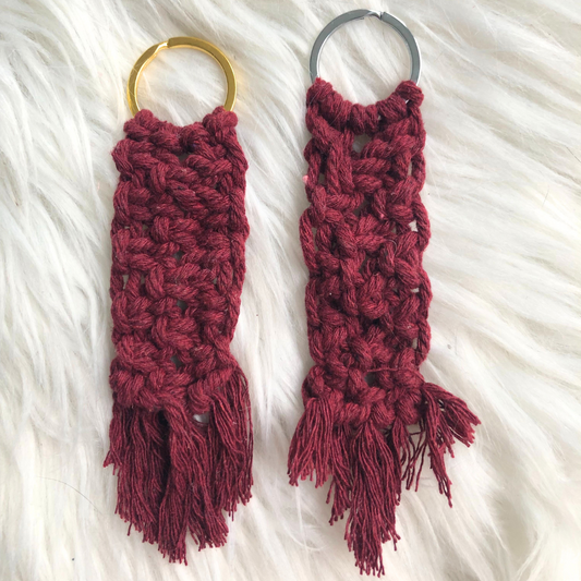 Sleutelhanger macrame Rood XL