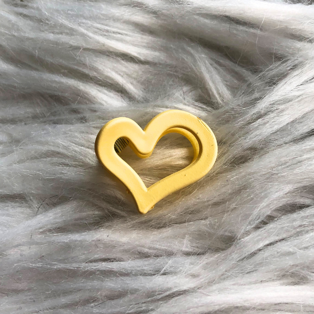 Haarklem Heart Mini - Yellow