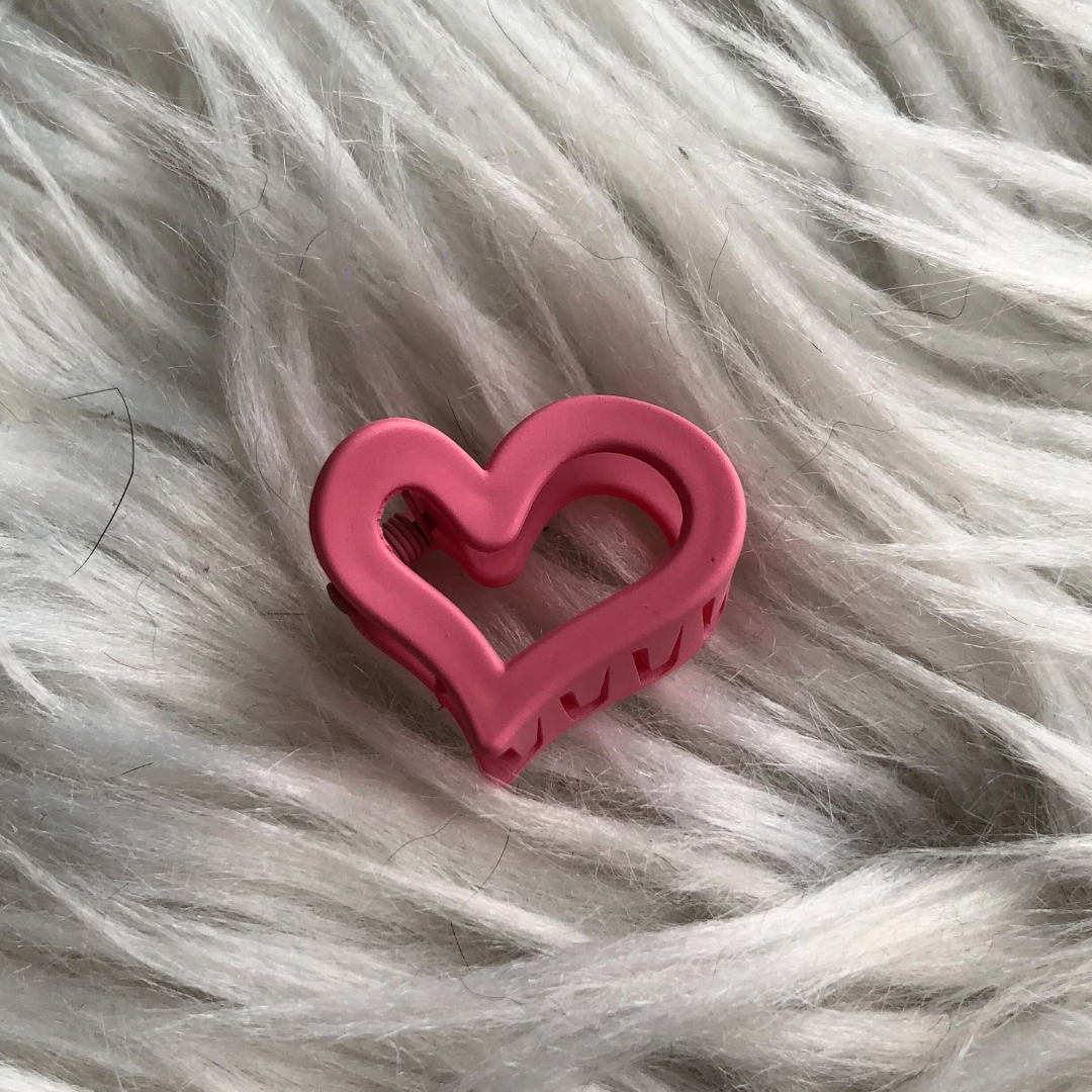 Haarklem Heart Mini - Deep pink