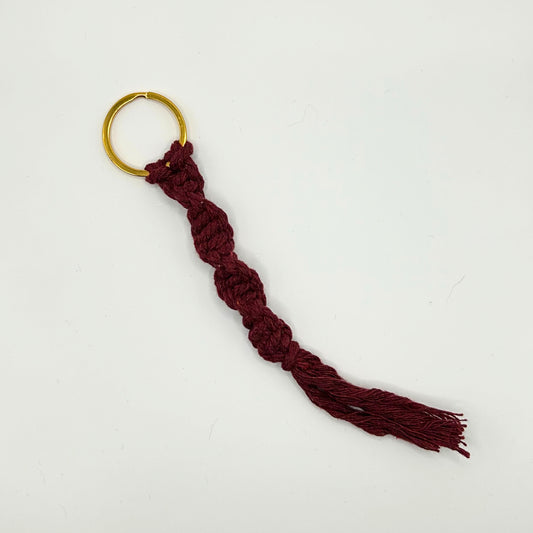Sleutelhanger macrame Rood